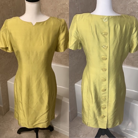 Vintage Dana Buchman Silk Button Dress - Picture 11 of 11